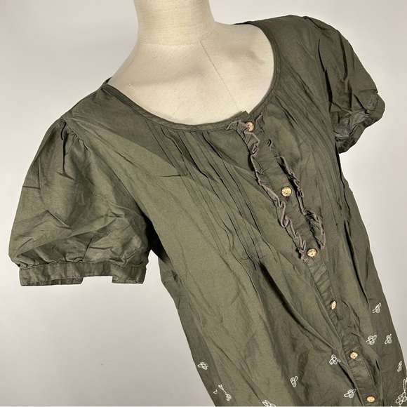 Pink adobe dress cotton embroidered M - Picture 8 of 12